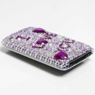 PURPLE DIAMOND I LOVE YOU BLING CASE FOR IPHONE 3G 3GS  