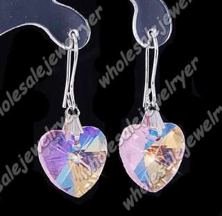 wholesale 24pair 14*14mm crystal glass dangle Earring  