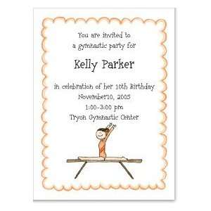  Brunette Gymnast Party Invitation