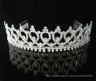 Wedding/Bridal crystal veil tiara crown headband CR121  