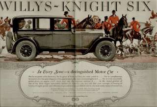 1925 WILLYS KNIGHT SIX AUTO CAR AD / EQUESTRIAN SCENE  