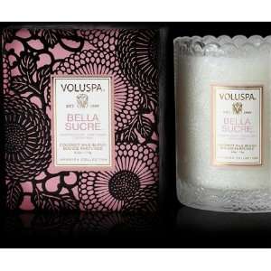   Bella Sucre Scallop Embossed Candle (6.2 oz, 50hr): Home & Kitchen