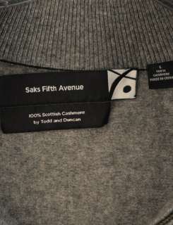  Mock Neck Sweater Scottish Cashmere 1/4 Zip Gray EUC 