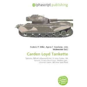  Carden Loyd Tankette (9786133922662) Books