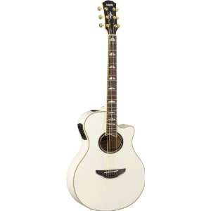   Cutaway Acoustic Electric Guitar Pearl White: Musical Instruments