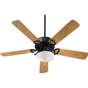   Matte Black Estate Patio 5 Blade 52 2 CFL Light Outdoor Ceiling Fan