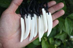 10 BIG White Fang Claw Tusk Tiger Lion Wolf Bear Ox Bone Necklaces 
