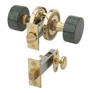   Hardware Door Knob Privacy Set with Dead Bolt, Green Marble Handle
