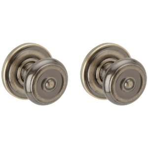 Baldwin 5410.050.PRIV Colonial Knob Privacy Set, Satin Brass and Black