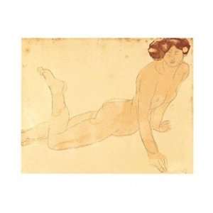 Femme nue allongee sur le ventre (serigraph) Finest LAMINATED Print 