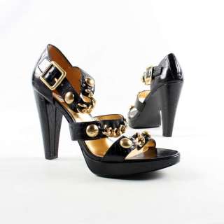 COACH Womens Leather High Heel Platform Sandal Fashion Sz 6  
