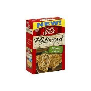 Town House Crackers, Flatbread Crisps, Italian Herb,9.5oz, (pack of 2)