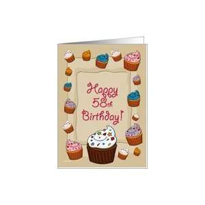  58th Birthday Cupcakes Card: Toys & Games