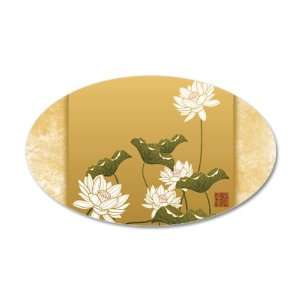  38.5x24.5O Wall Vinyl Sticker Lotus Flower Chinese Flag 