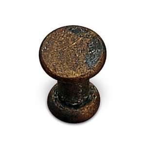   solid brass 1/2 diameter plain antiquated knob i