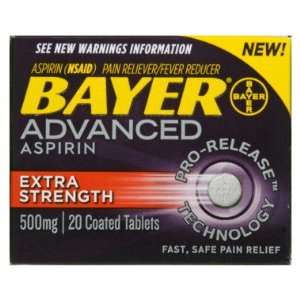   Extra Strength Aspirin   500 mg   20 ct: Health & Personal Care