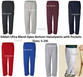   50 Ultra Blend Open Bottom Sweatpants with Pockets 12300 S 2XL  