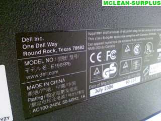 Dell E196FP 19 LCD Flat Panel Monitor E196FPb   Black  
