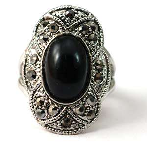 Size 6.5 8 9 10 Ladys Tibet Silver Jade Gemstone Zirconia Finger Ring 