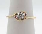 Genuine Diamond Ruby Solid 14k Yellow Gold Ring Band