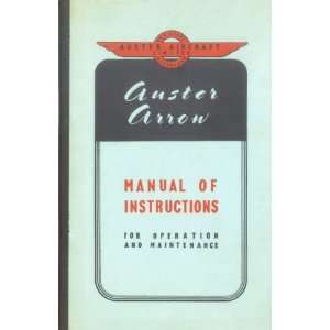    Auster Arrow Aircraft Instruction Manual Sicuro Publishing Books