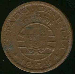 PORTUGAL PORTUGUESE INDIA BEAUTY 10 CENTS 1959 COIN   