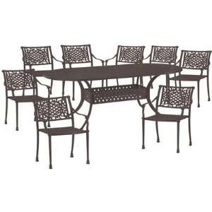  Charleston Nine Piece Dining Set in Desert Bronze with 