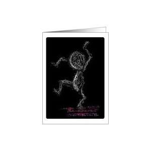  Typography dancer Blank Note Cards Black background white 