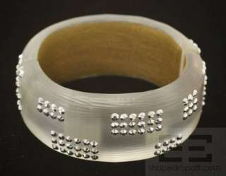 Alexis Bittar Lucite And Crystal Hinged Bangle Bracelet  