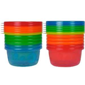 The First Years 6 Pack Take & Toss Bowls with Lids, 8 Ounce, Colors 