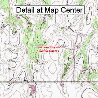  USGS Topographic Quadrangle Map   Elmore City NE, Oklahoma 