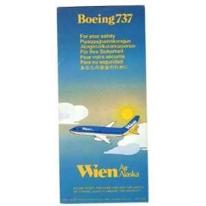    Wien Air Alaska Boeing 737 Safety Card 1981 