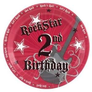  160185 Rock Star 2nd Birthday Dinner Plates: Health & Personal Care