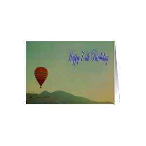 Happy 74th Birthday, Hot Air Balloon Card Toys & Games
