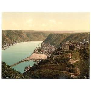  Photochrom Reprint of St. Goar, the Rhine, Germany