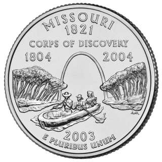 Missouri state quarter 25 cent coin was issued in 2003. The 