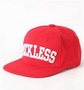 Young & Reckless Red Block Wool Blend Flat Bill Snapback Hat Ball Cap 
