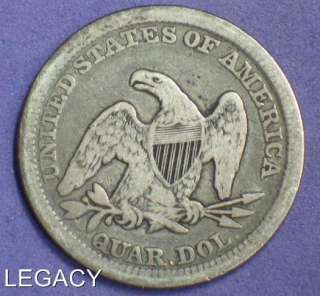 1857 P SEATED LIBERTY QUARTER BETTER DATE SILVER (GT  
