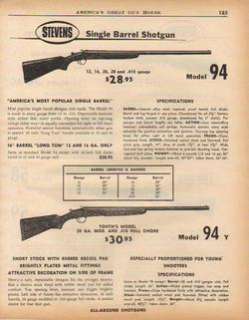 1959 SAVAGE AD STEVENS MODEL 94 SHOTGUNS  