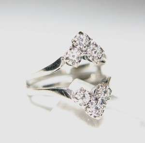 14K White Gold and Diamond Wedding Ring Guard  