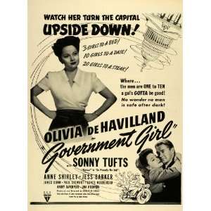  1943 Ad Film Government Girl Olivia De Havilland Sonny 