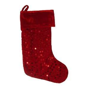  17 Dazzling Red Sequined Mosaic Christmas Stocking: Home 