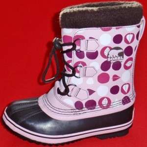 NEW Girls Youth Pink SOREL YOOT PAC WATERPROOF Winter Snow Rain Boots 