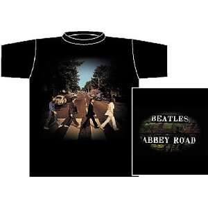Abbey Road Album! Photos on the Front and Back! Black T shirt Version!