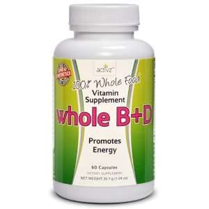  Whole B and D Vitamin Supplement by Activz   60 Capsules 