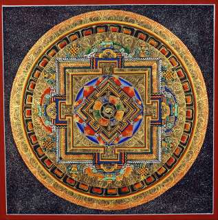 327.Ying Yang Mandala Moon Design Painting 11H NEPAL  