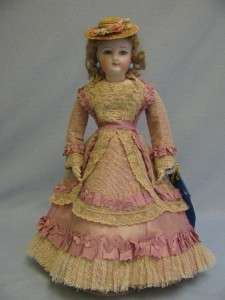 13 1/2 Incredibly Beautiful Antique French Fashion Doll UFDC Blue 