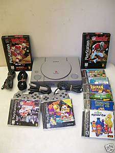 PLAYSTATION 1 SYSTEM SONY PS 1 COMPLETE W/ 10 GAMES 022627464201 