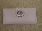 Coach Turnlock Lavender Leather Checkbook Wallet 43606