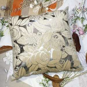  Bettino   [Silver Beige Rose] Decorative Pillow Cushion 